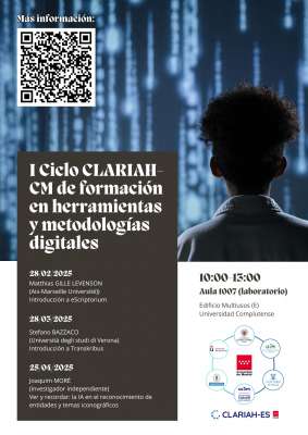 Éxito del I Ciclo CLARIAH_CM de formación en herramientas y metodologías digitales